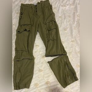 Zara The Relaxed Daily Cargo CONVERTIBLE MID RISE CARGO PANTS size 2